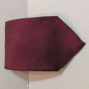 Daniel De Fasson Men's 100% Silk Handmade Tie - Red Print